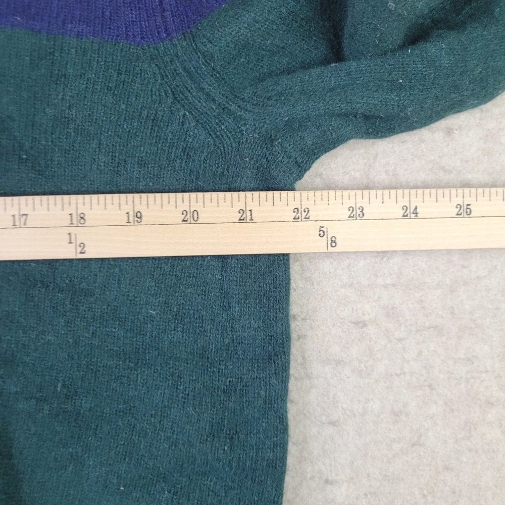 Banana Republic Italian‎ Yarn Merino Wool Sweater Mens M Blue Green Colorblock